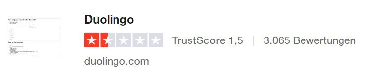 Duolingo trustpilot